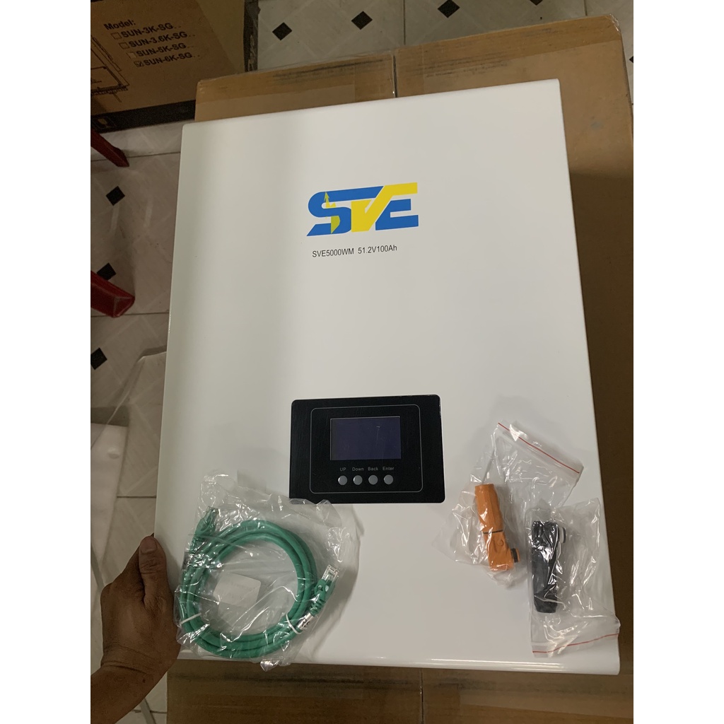 Pin Lithium SVE5000WM 5,12KWH 51,2V 100Ah treo tường