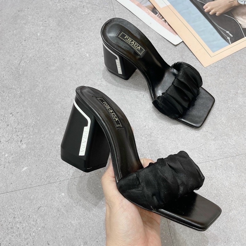 DÉP GUỐC BẢNG REN NHÚM GÓT VUÔNG 7P