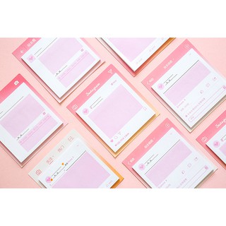 Giấy Note Ghi Chú hình khung Instagram hồng 30 tờ xinh xắn, tiện dụng