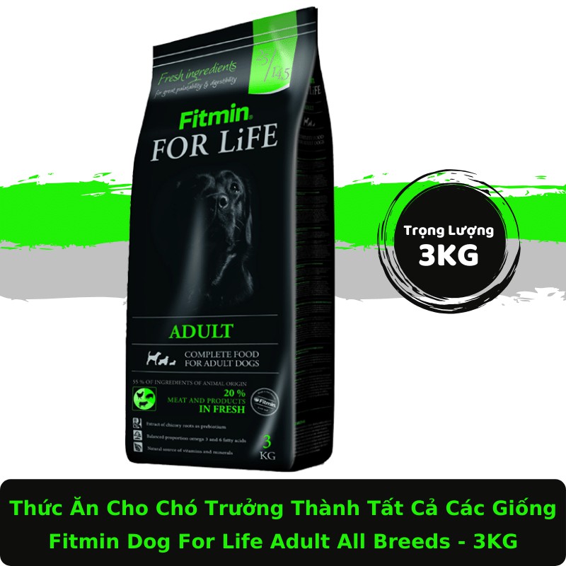 Fitmin Dog For Life Adult All Breeds - Thức Ăn Dành Cho Chó Trưởng Thành Thuộc Tất Cả Các Giống 3KG