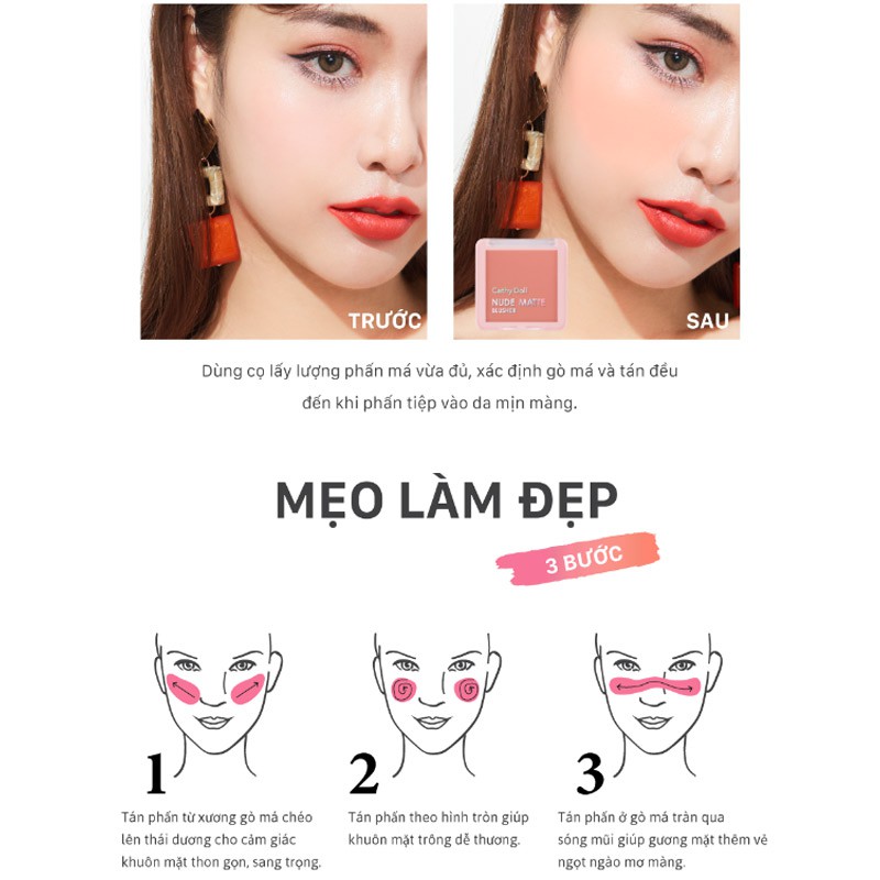 Phấn Má Hồng Cathy Doll Nude Matte Blusher 6g