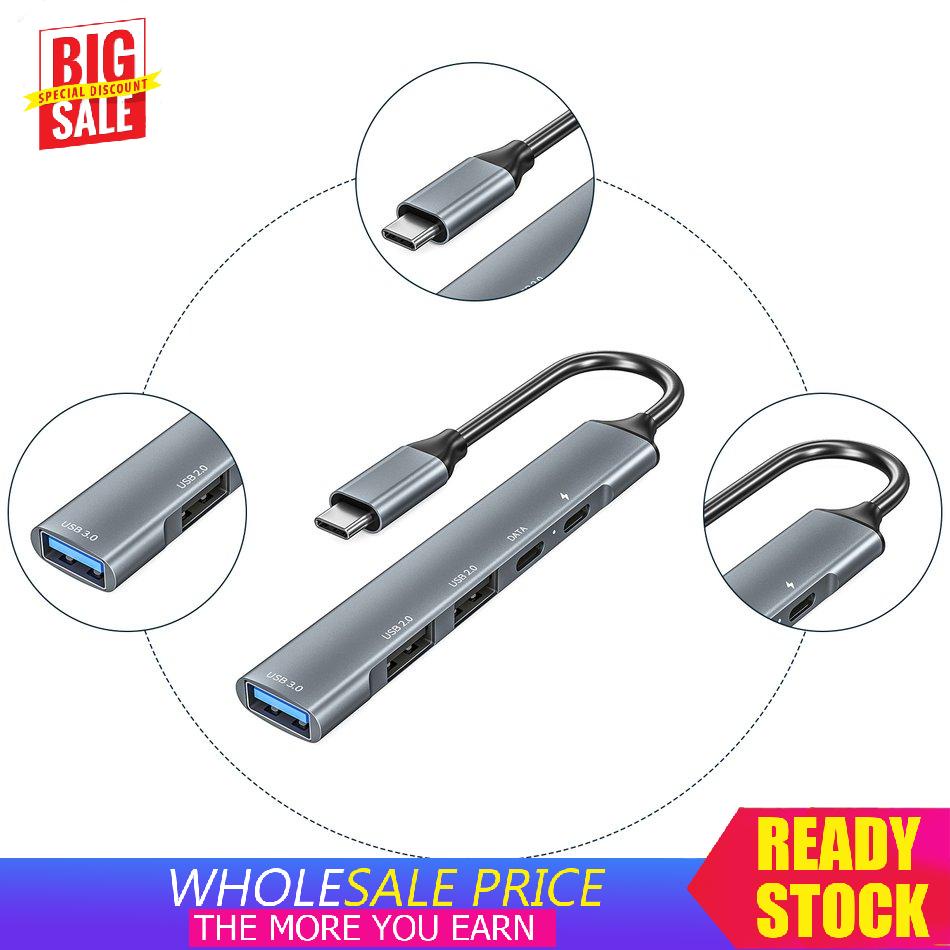 Hub Type C 5 in1 - Cổng chuyển đổi HUB USB Type-C to HDMI, USB 3.0, SD, DATA, RJ45, PD USB 2.0Type-C cho Laptop