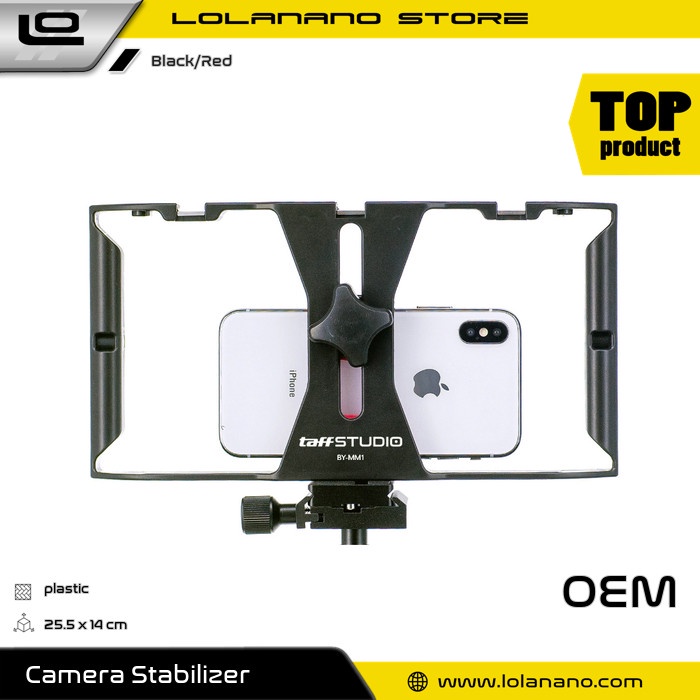 Tay cầm chống rung 4-7 inch - màu đen/đỏ cho máy ảnh