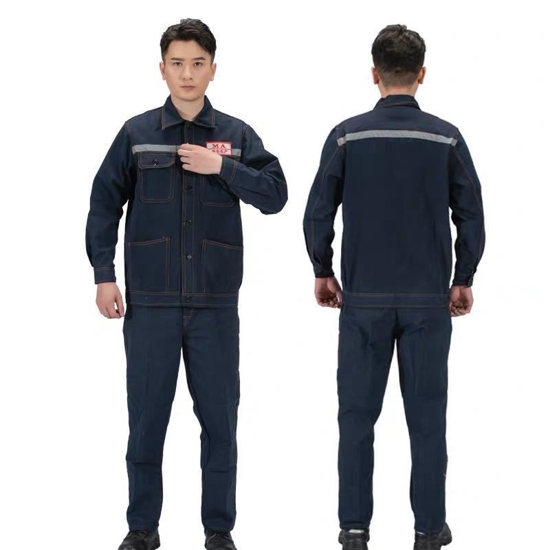 ✟VN Bộ Quần Áo Bảo Hộ Lao Động Chuyên Dụng Cho Thợ Hàn Nam Denim Siêu Bền Và Chity 520