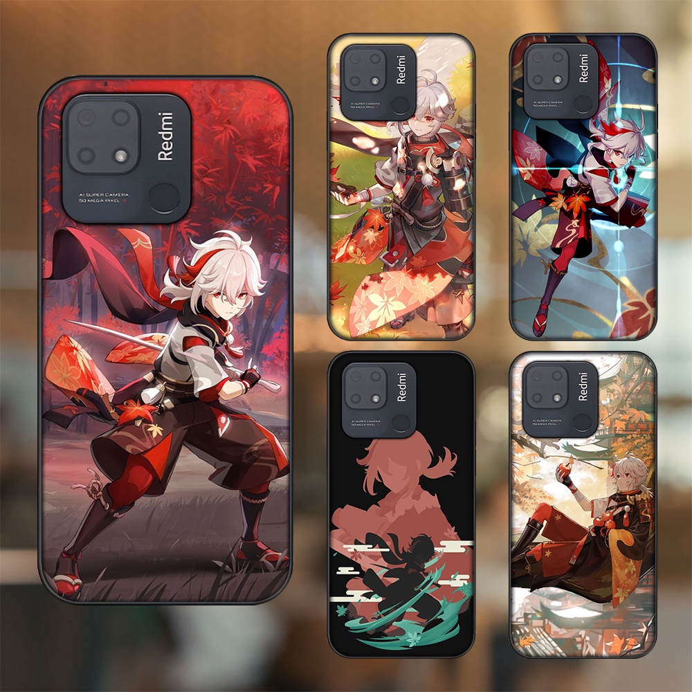 Ốp lưng Xiaomi Redmi 10C viền đen in hình Kazuha Genshin Impact