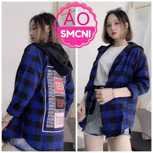 Áo khoác sọc caro có nón | BigBuy360 - bigbuy360.vn