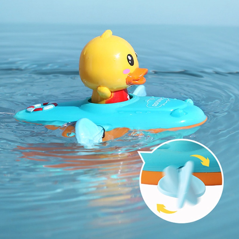 WMMB 1Set ABS Bath Shower Swim Duck Yacht Toy Interactive Water Playing Kit Pull String Water Toy Sand Toy Outdoor Beach Toy