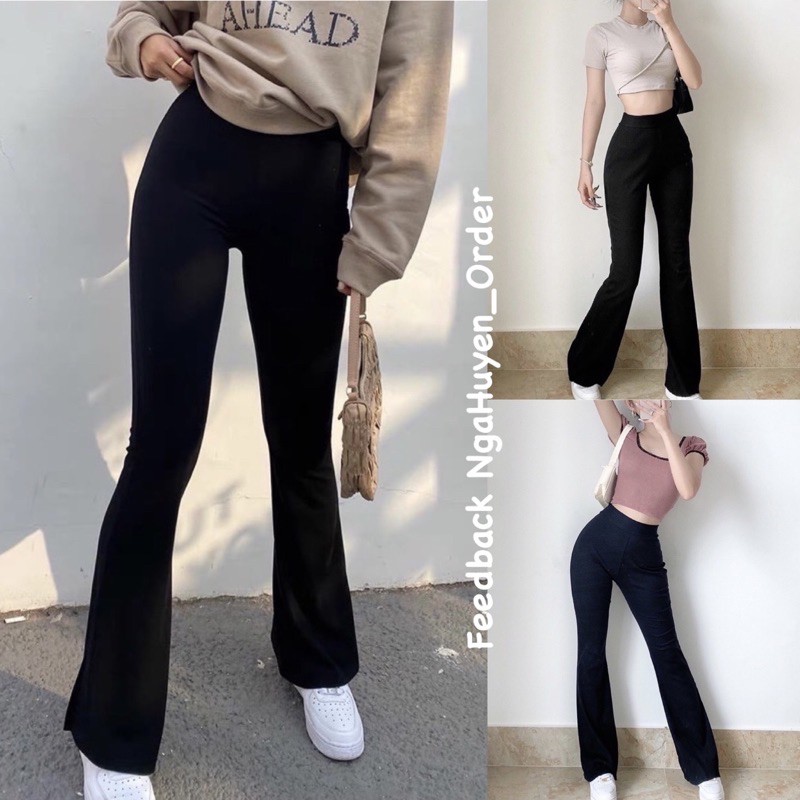 Quần ống loe Flare Pants Trendy poly Hàn comfy nâng mông che khuyết điểm đùi to tôn kéo dáng  (   Hàng có sẵn   ) | BigBuy360 - bigbuy360.vn
