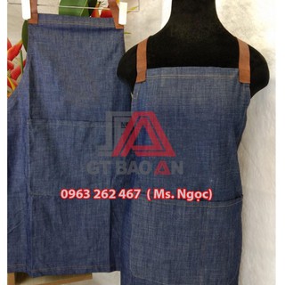 Tạp Dề Vải Jean Phối Dây Đai Nâu Đẹp Phù Hợp Làm Bếp, Nội Trợ, Pha Chế Cho Gia Đình