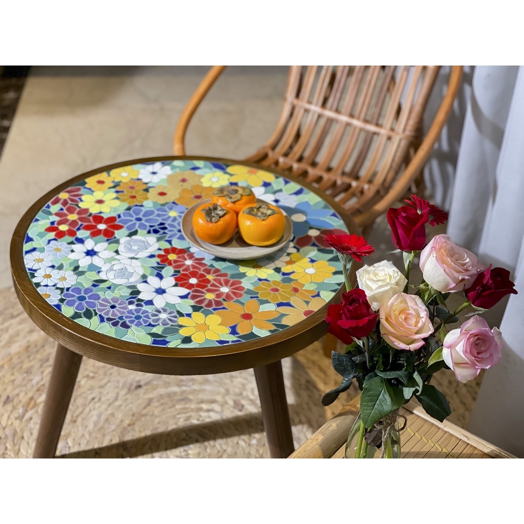 Bàn Trà MOSAIC Bàn Cafe Tròn Gốm Sứ Cao Cấp Mẫu Mã Đa Dạng