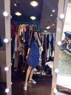 Váy sơ mi kẻ sọc dáng dài