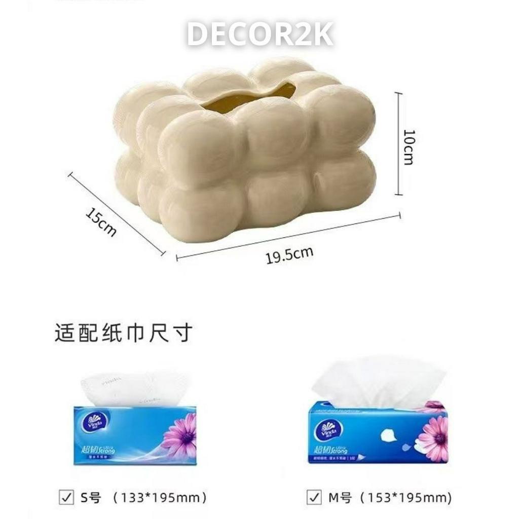 Hộp Đưng Khăn Giấy Bằng Gốm Sứ Để Bàn Thiết Kế Sang Trong Nổi Bật Decor Trang Trí Nhà Cửa
