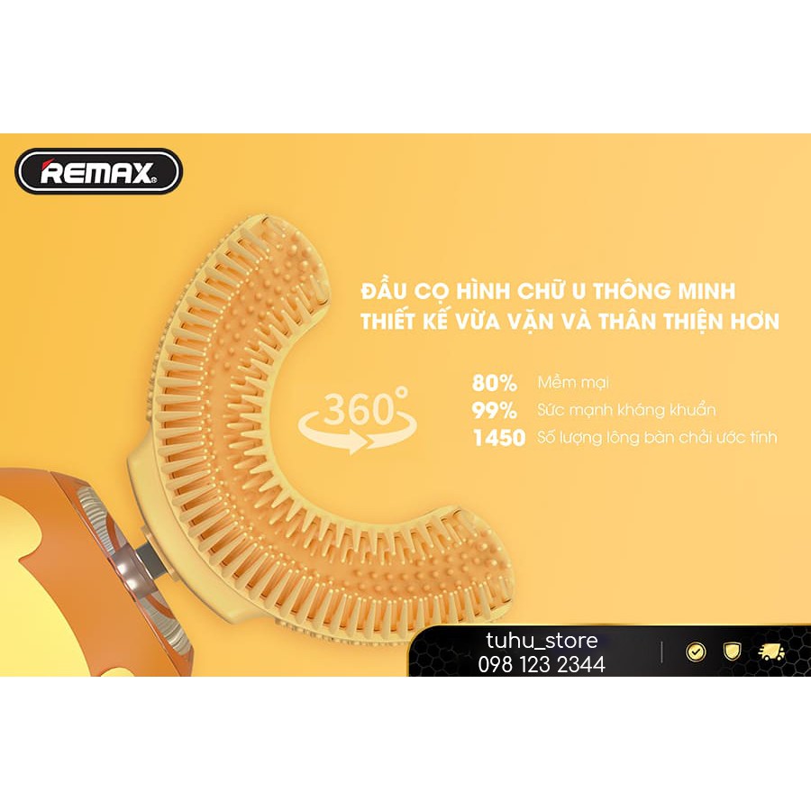 Bàn chải điện cho bé WEKOME, bàn chải đánh răng cho bé 2 tuổi chữ U có tiếng Việt, lông mềm silicone - TUHUHOUSE