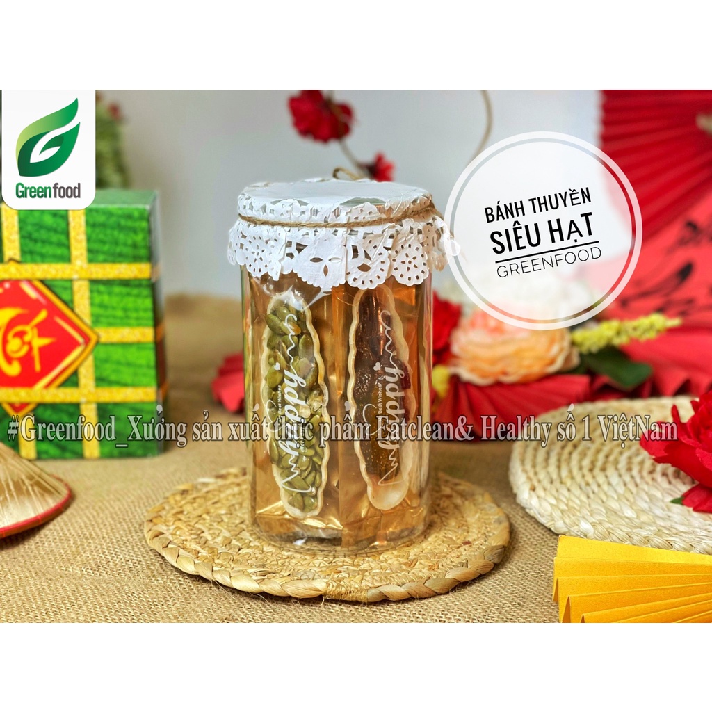 BÁNH THUYỀN GREENFOOD mix Siêu hạt dinh dưỡng và Hoa quả sấy ăn kiêng, giảm cân, không đường dành cho eatclean healthy