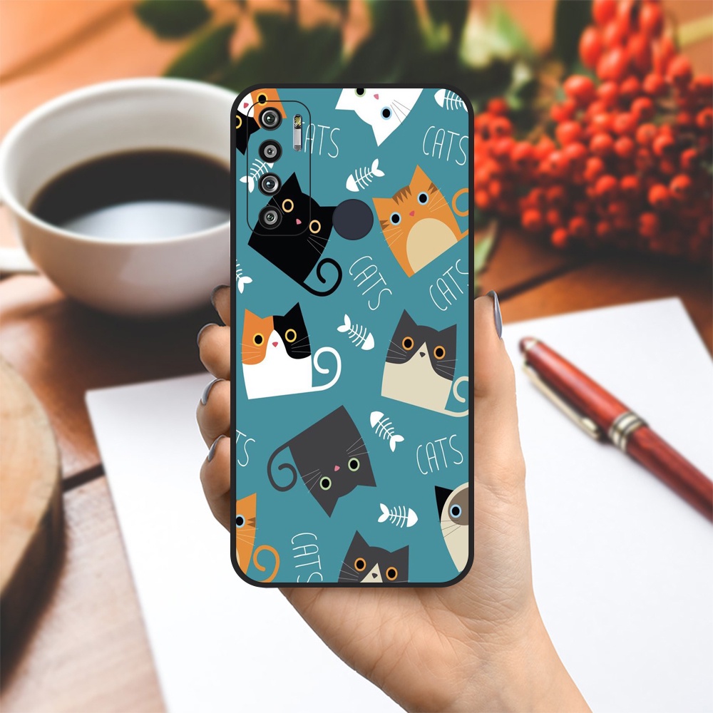 Ốp lưng Vina Case Vsmart Joy 3/Joy 4/Bee 3/Star 3/Aris/....dẻo đen viền bảo vệ camera hình Cats