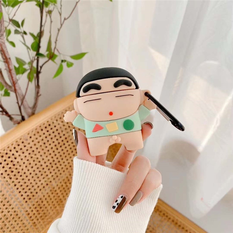 Vỏ Bảo Vệ Hộp Sạc Tai Nghe Airpods 1 2 Pro Bằng Silicon Họa Tiết Hoạt Hình Nhật Bản 3D Dễ Thương