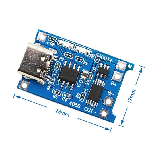 Bảng mạch sạc pin Lithium Tp4056 18650 1A 5V micro USB loại C cho Arduino
