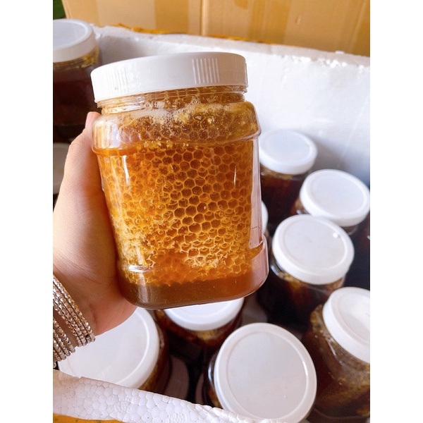 Mật Ong nguyên sáp (mật Ong bánh Tổ) hủ 1kg