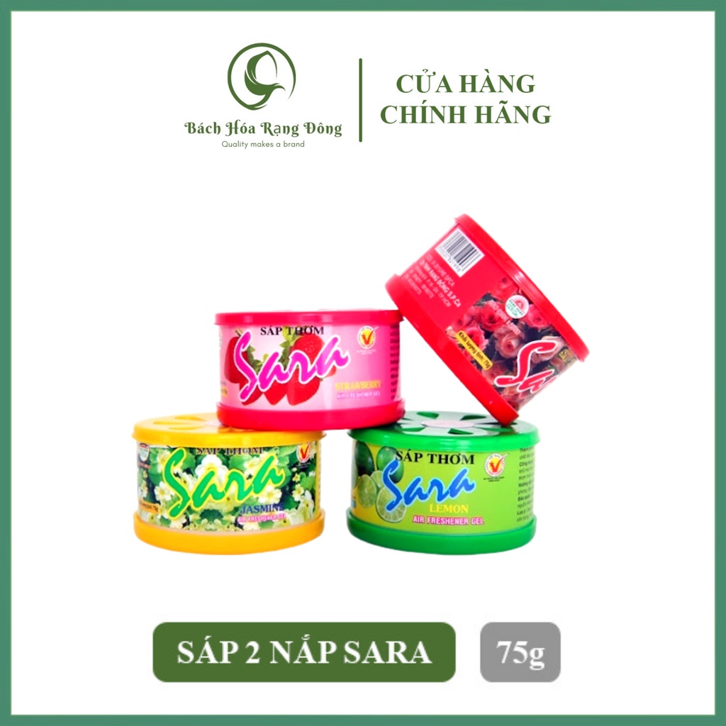 Sáp Thơm Phòng Cao Cấp Sara (Sáp 2 Nắp) 75g Khử Mùi Phòng Ngủ, Ô Tô, Tủ Quần Áo, Toilet...