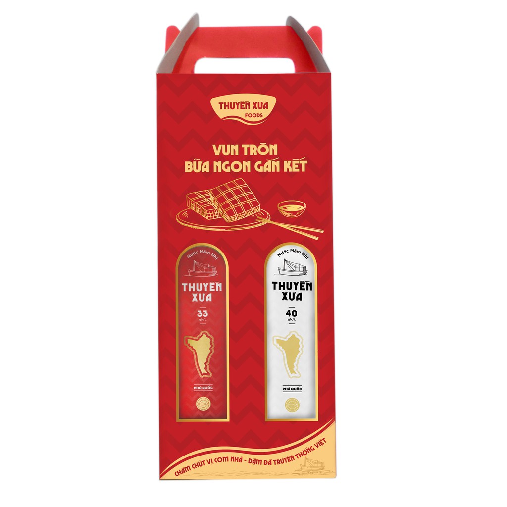 [Quà tết] Combo 2 chai nước mắm nhĩ Thuyền Xưa  40 độ và 33 độ đạm 500ml | BigBuy360 - bigbuy360.vn