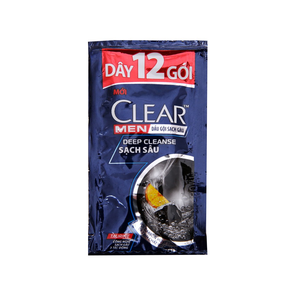 Dầu gội sạch gàu Clear Men Deep Cleanse sạch sâu (4.9ml x 12 gói)