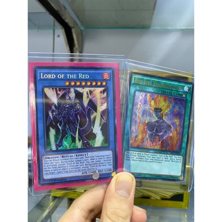 Lá bài thẻ bài Yugioh Combo Chúa tể Red Eyes dạng người Lord of the Red - Secret Rare - Tặng bọc bài nhựa bảo quản