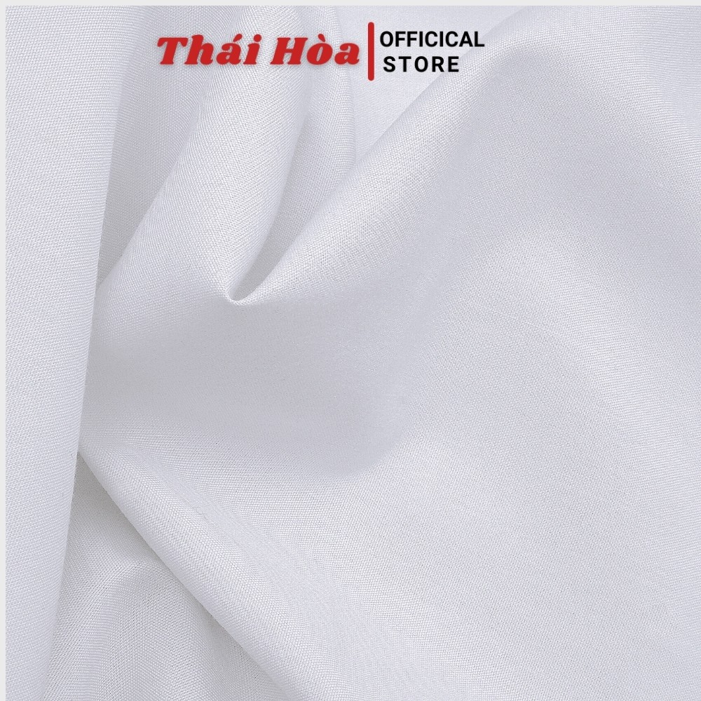 Áo sơ mi nữ công sở dài tay, màu trắng chất vải cotton  Áo sơ mi nữ Thái Hòa 047-01-01