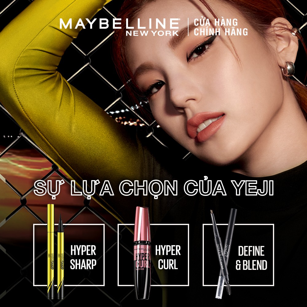 Bộ trang điểm Mascara Dài mi Cong Mi Hyper Curl &amp; Bút kẻ mắt siêu sắc mảnh không lem, trôi HyperSharp Maybeline New York