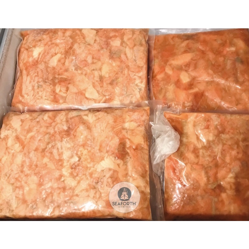 Vụn nạc đỏ cá hồi Na Uy (không da, mỡ, xương) túi 500gr / Salmon pieces