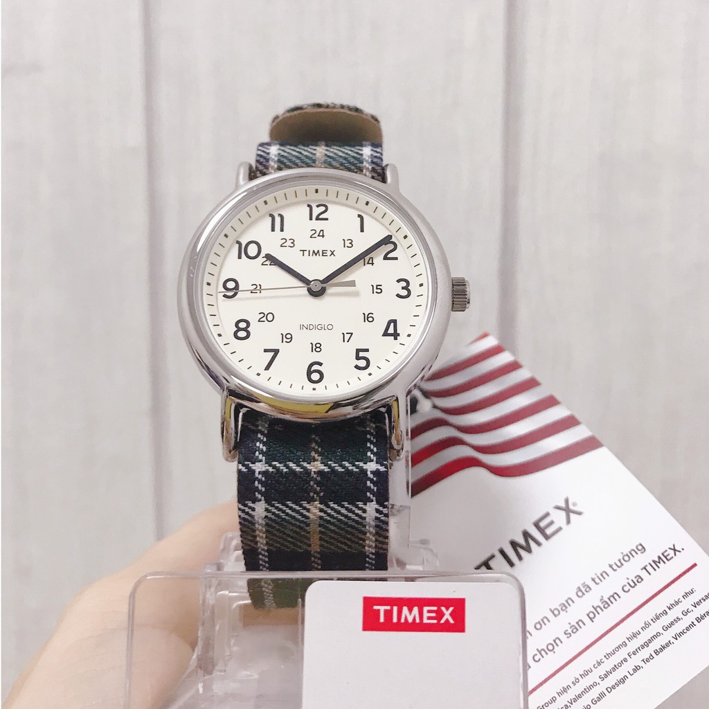 Đồng hồ Unisex Nam Nữ Timex Weekender -TW2R51400 Dây Da Phối Vải - Chính Hãng