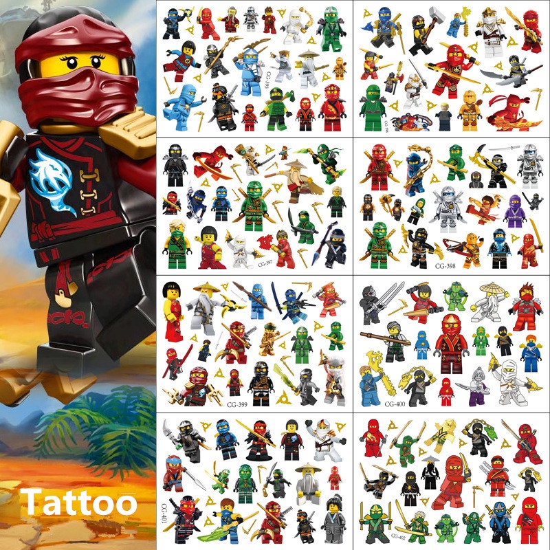 Hình Xăm Dán Tạm Thời Ninjago Chống Nước Cho Trẻ Em (Gửi Ngẫu Nhiên)