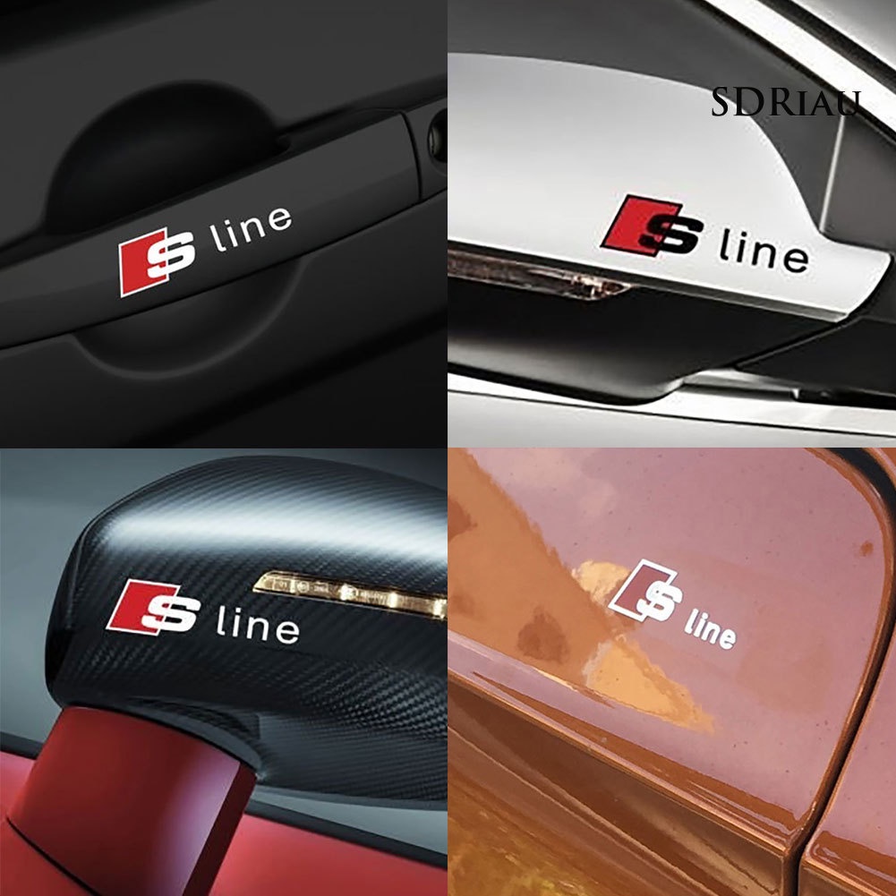 Bộ 6 Miếng Dán Logo S-Line Trang Trí Xe Hơi Audi A1 A3 A4 A5 A6 A7