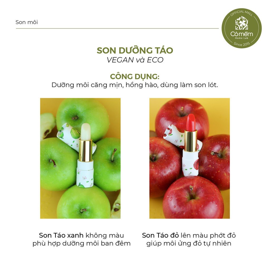 Combo Dưỡng Môi Hồng Xinh Gồm Son Màu và Son Dưỡng Tẩy Da Chết Môi - Quà Tặng 8/3 Cho Người Yêu Bạn Gái Cỏ Mềm