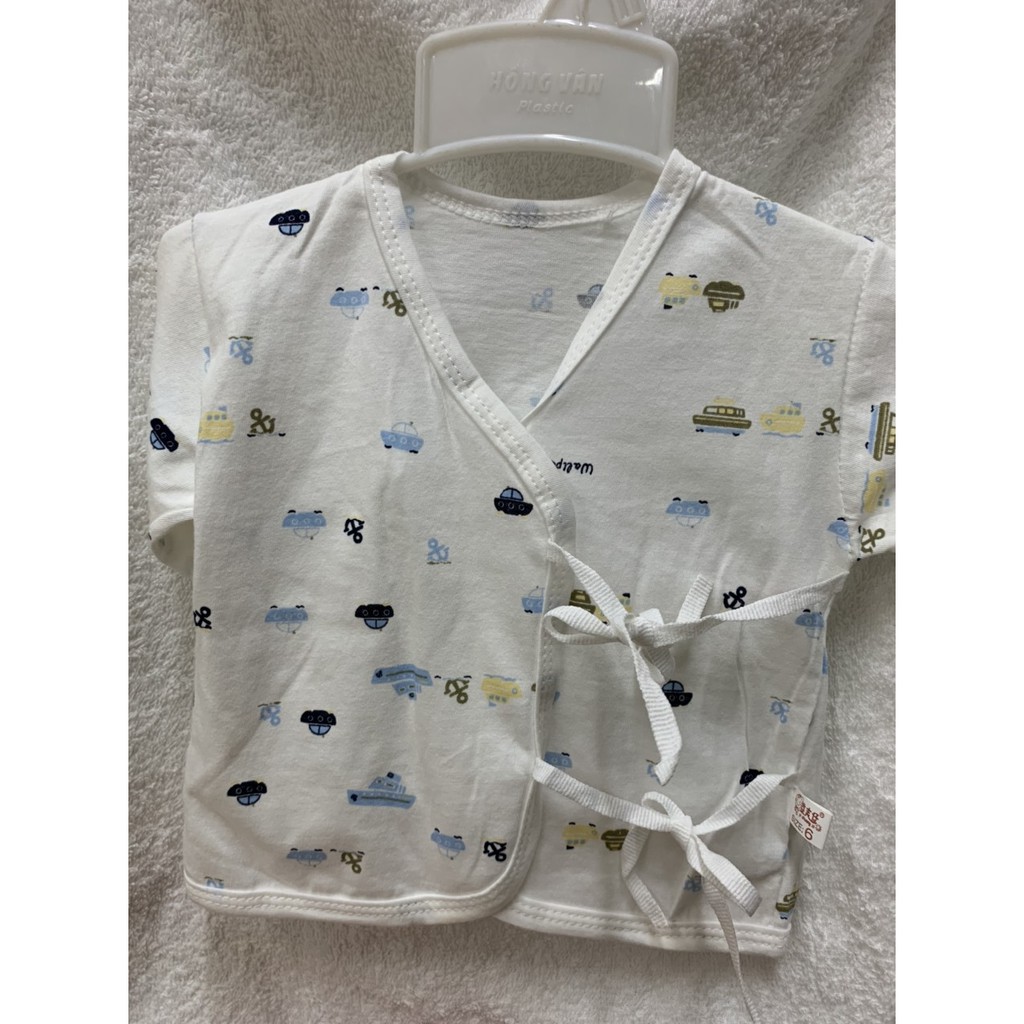Áo cột dây tay dài cho bé sơ sinh 100% cotton