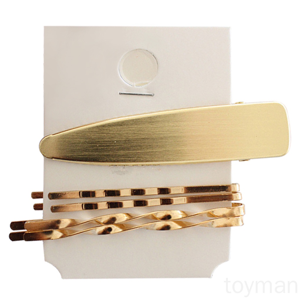 Kẹp tóc kim loại đính hạt ngọc trai giả chống trượt thời trang xinh xắn cho nữ loại 1