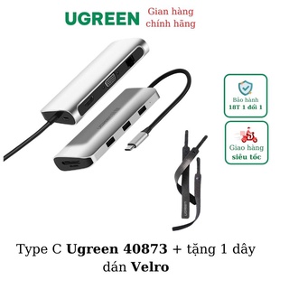 Cáp chuyển đổi Type C sang Hdmi + Vga + Usb + Card reader + Lan Ugreen 40873