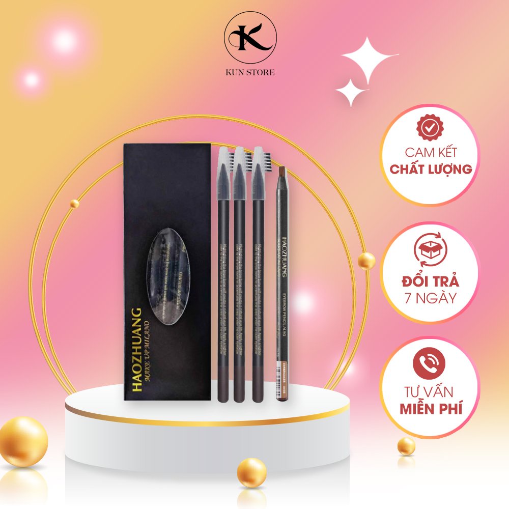 Chì xé kẻ mày cứng phẩy sợi Haozhuang Eyebrow Pencil sắc nét, dễ kẻ KUN025