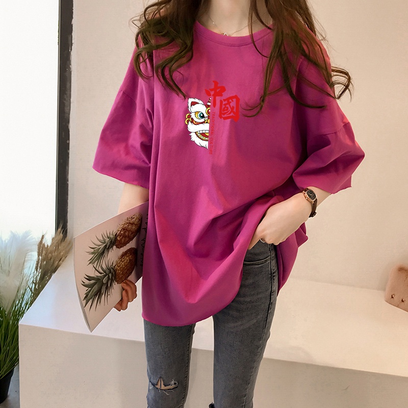 NRVP Áo thun tay ngắn cổ tròn thời trang hè phong cách Trung Hoa 2022 trẻ trung cho nữ