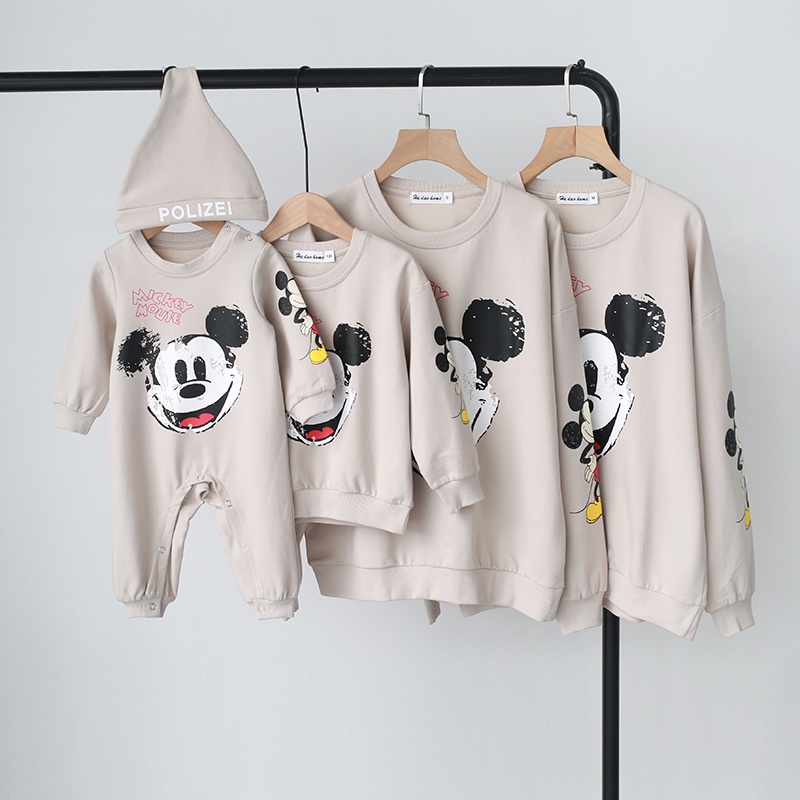 Áo Sweater họa tiết hoạt hình chuột mickey dễ thương cho gia đình