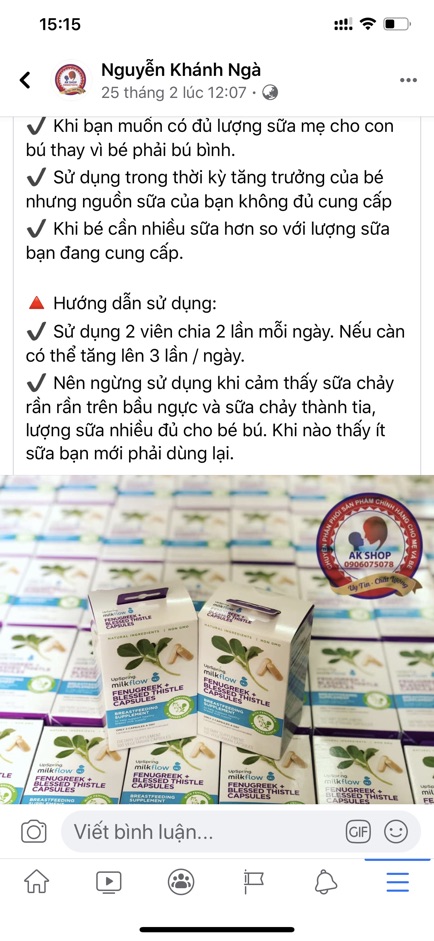 Lợi sữa cỏ cà ri Mỹ Upspring Milkflow lọ 100v