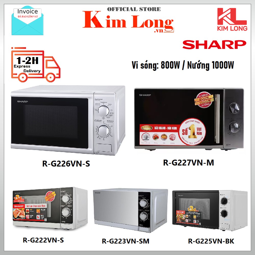 [Mã ELHADEV giảm 4% đơn 300K] [Hỏa tốc HCM] Lò Vi Sóng có nướng Sharp 20 Lít Viba 700W Nướng 1000W - Bảo Hành 12 Tháng