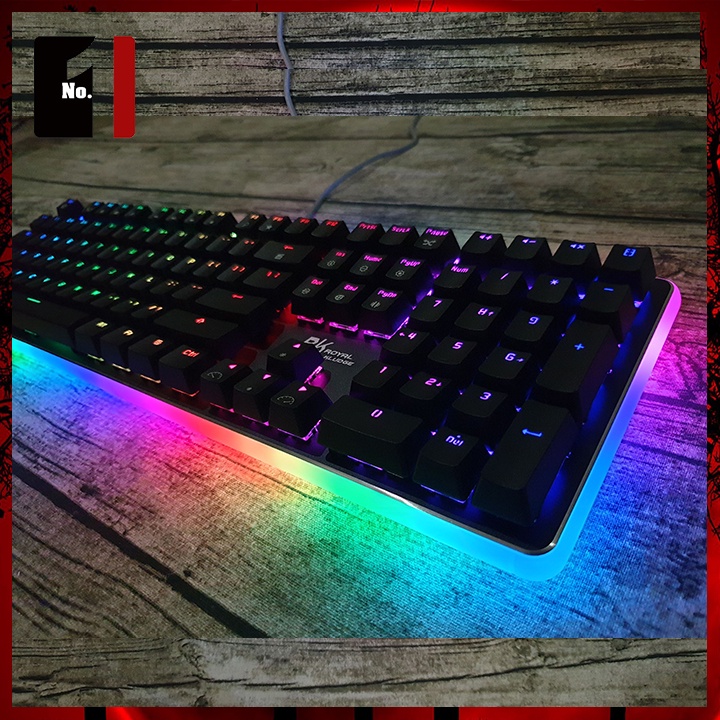 Bàn Phím Cơ Xuyên Led Gaming Màu Trắng Royal Kludge RK918 Led Rgb Bàn Phím Máy Tính Laptop Chơi Game Có Dây