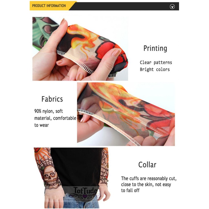 Ống tay áo họa tiết hình xăm cá tính chống nắng chống tia UV dành cho trẻ em