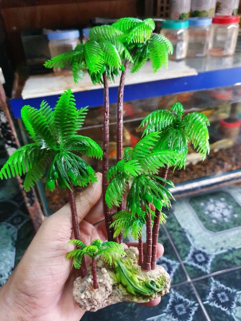 CẢNH DỪA TRANG TRÍ HỒ CÁ NON BỘ CAO 27CM