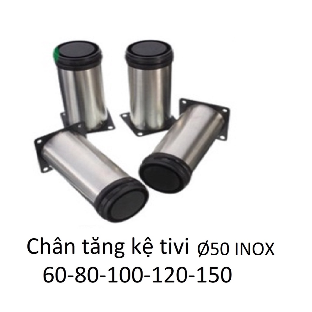 Chân kệ tivi inox  IVAN đế tăng nhựa Ø50