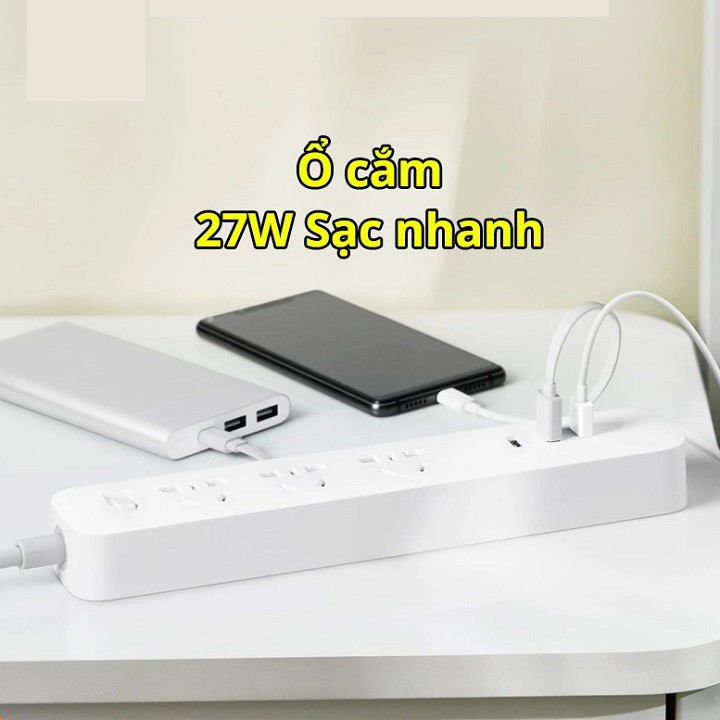 🌟 Ổ cắm điện Xiaomi Mijia tích hợp cổng sạc nhanh 27W MJCXB02QM 🌟 ( 💯 Chính Hãng Xiaomi )