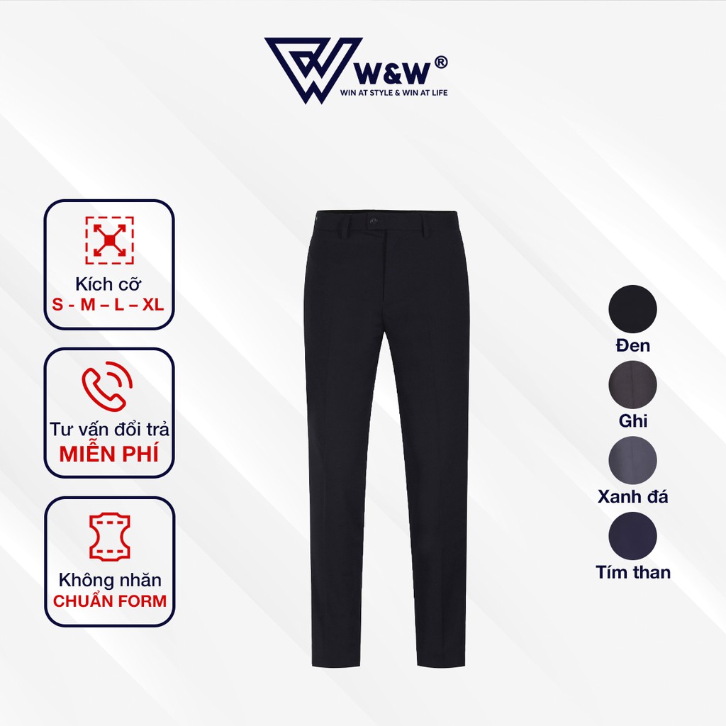 Quần Tây Nam W&amp;W Dáng Slim Fit Chất Vải Cao Cấp, Bền Màu, Mềm Mại, Thông Thoáng, Chuẩn Form Ngay Cả Khi Giặt Máy WLP05