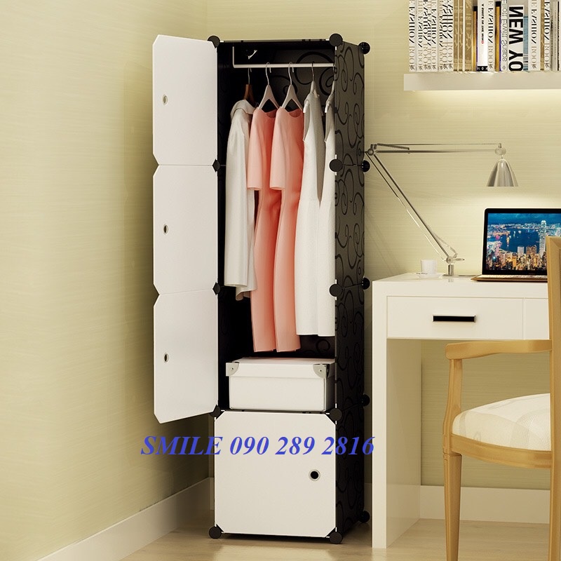 {BẢO HÀNH 1 NĂM} TỦ NHỰA LẮP GHÉP THÔNG MINH 4 Ô SÂU 37_47 CM ( chọn màu theo phân loại)