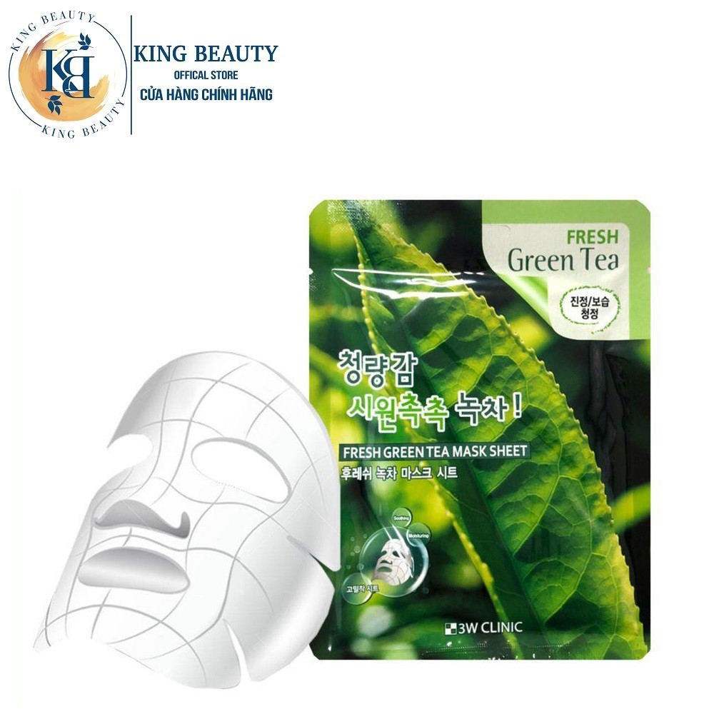 Mặt nạ dưỡng da tinh chất trà xanh 3W Clinic Green Tea Mask Sheet 23ml