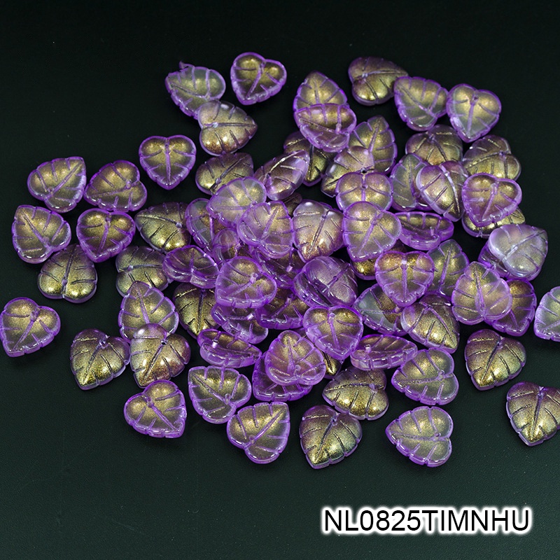 5 lá thủy tinh hình trái tim - 14*15mm - nguyên liệu làm trâm